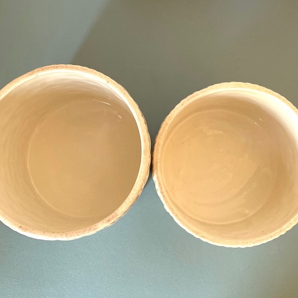 SOLD VTG Kitchen Canisters Ceramic Daisy Flower Basket 70s Jars Retro Kitchen De - Picture 7 of 10